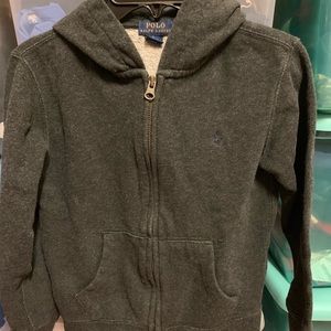 🔥HOT HOLIDAY DEAL🔥 RARE Ralph Lauren Polo CHARCOAL GRAY Fleece Hoodie Jacket